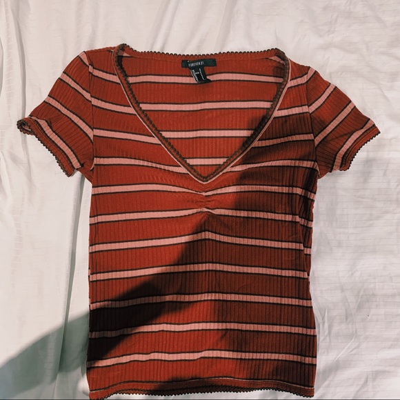 Forever 21 | Striped Ruched Tee - Picture 1 of 2